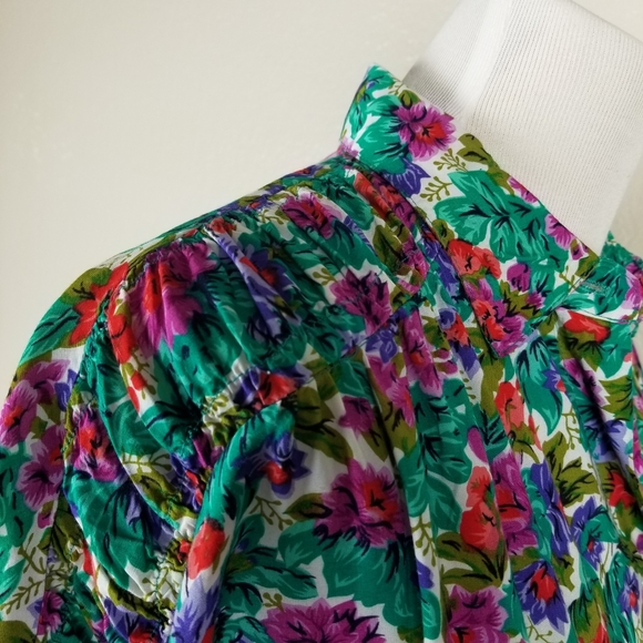 Vintage Tareti Floral Dress with Belt Medium - Picture 4 of 10